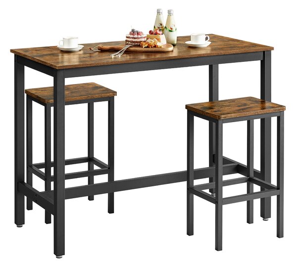 BAROVÁ SADA, hnědá, černá, 120/60/90 cm Boxxx - Barové stoly, Online Only