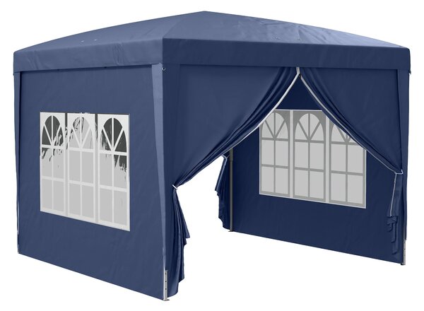 Pavilon Outsunny 3x3m, Voděodolný a Stabilní Zimní Stan s Rychlým Sestavením, UV Ochrana 50+, Skládací Párty Stan s 4 Bočními Stěnami pro Zahradu, Mod