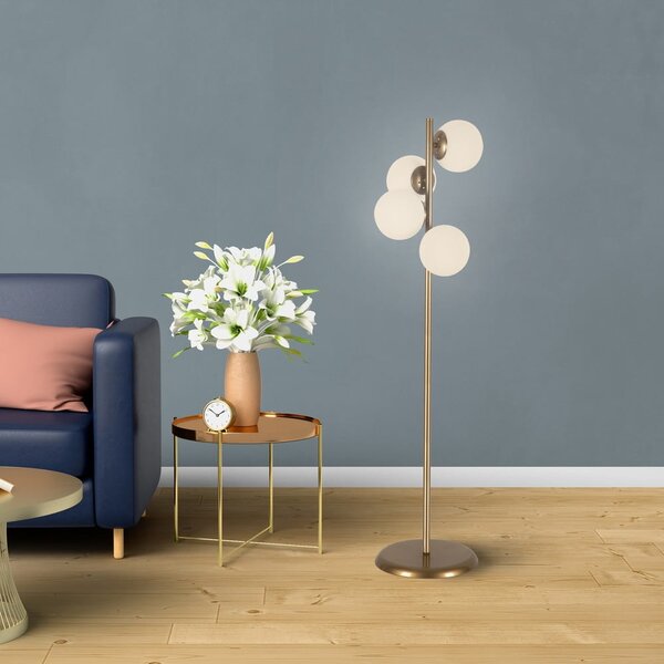 Stojací lampa ve zlaté barvě Squid Lighting Owl, výška 130 cm