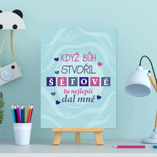 Sablio Dárková cedulka Když Bůh stvořil šéfové: 30x40 cm