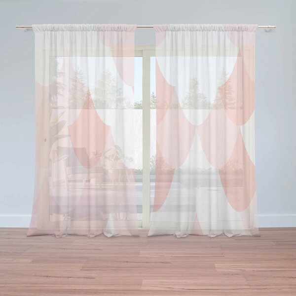 Sablio Záclony Růžové obloučky: 2ks 150x250cm
