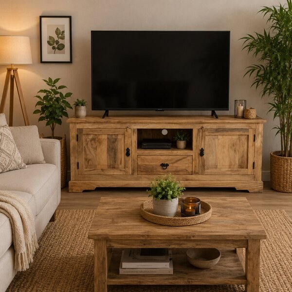 TV stolek Guru 160x60x45 z masivu mango