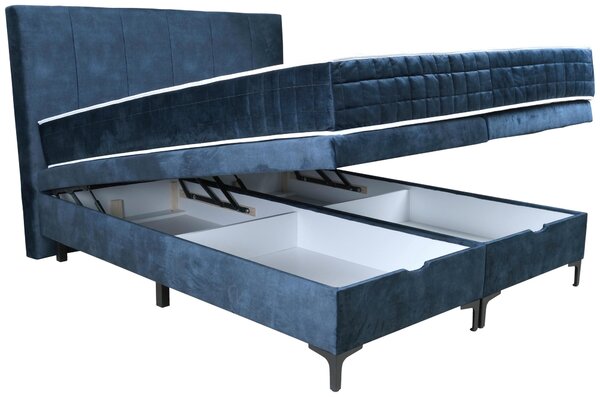 POSTEL BOXSPRING, modrá Hom`in - Postele s úložným prostorem