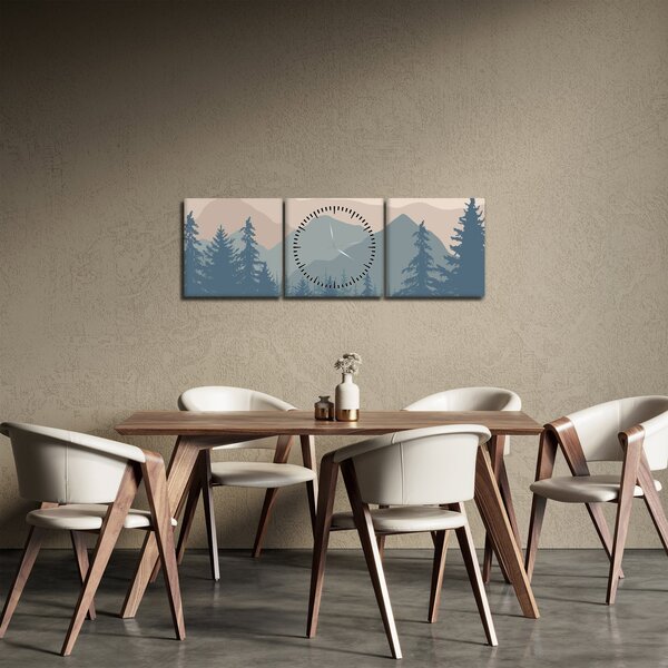 Obraz - Tyrkysové hory N⁰2 (s hodinami) (90x30 cm)