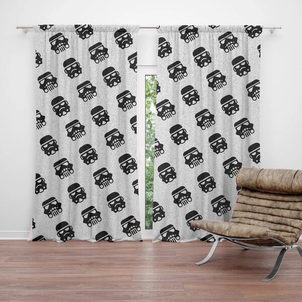 Sablio Závěs Star Wars Stormtrooper Pattern šikmý: 2ks 140x250cm