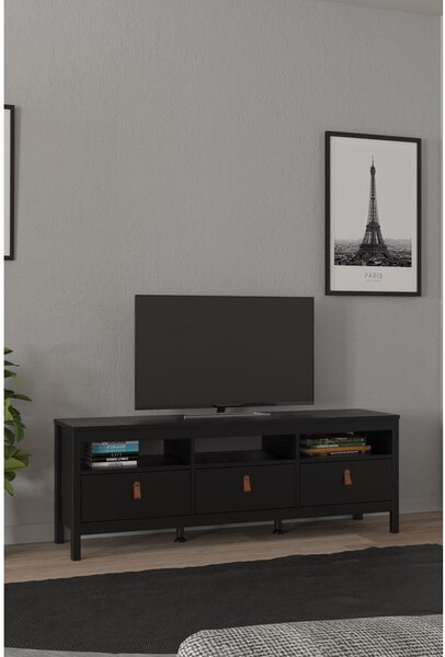 Černý TV stolek 151x54 cm Madrid – Tvilum