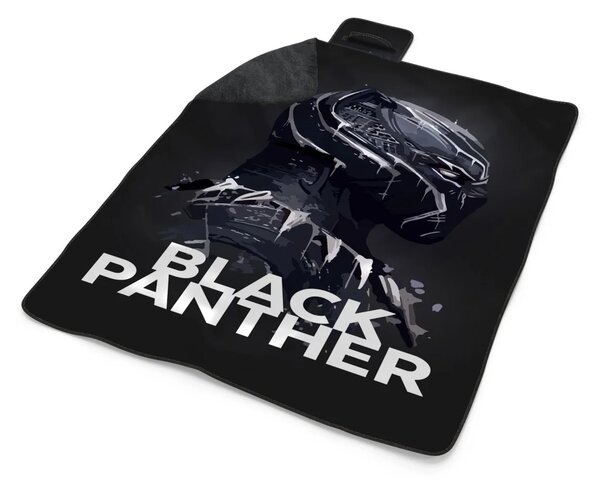 Sablio Plážová deka BLACK PANTHER z profilu Černý: 200x140 cm
