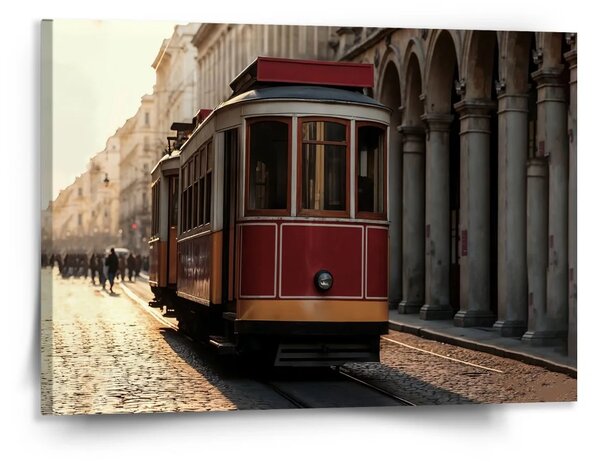 Sablio Obraz Historická červená tramvaj - 150x110 cm
