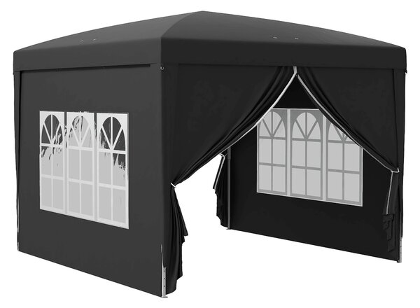 Pavilon Outsunny přibližně 3x3m, voděodolný stabilní zimní skládací pavilon, UV ochrana 50+, skládací párty stan se 4 bočními stěnami a taškou pro zah