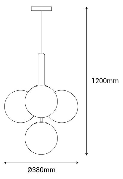 Závěsné svítidlo ve zlaté barvě SULION Musa, výška 120 cm