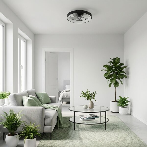 Brilagi - LED Stmívatelný stropní ventilátor LED/34W/230V pr. 50 cm černá + DO