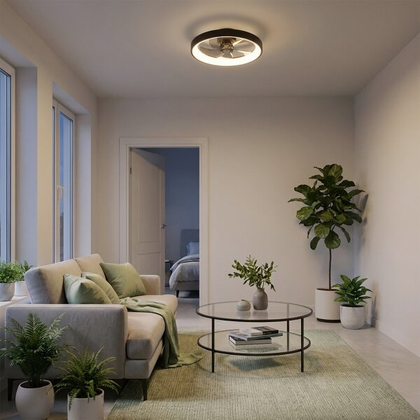 Brilagi - LED Stmívatelný stropní ventilátor LED/34W/230V pr. 50 cm černá + DO