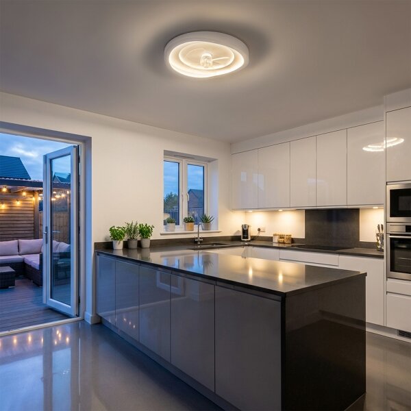 Brilagi - LED Stmívatelný stropní ventilátor LED/80W/230V pr. 50 cm bílá + DO