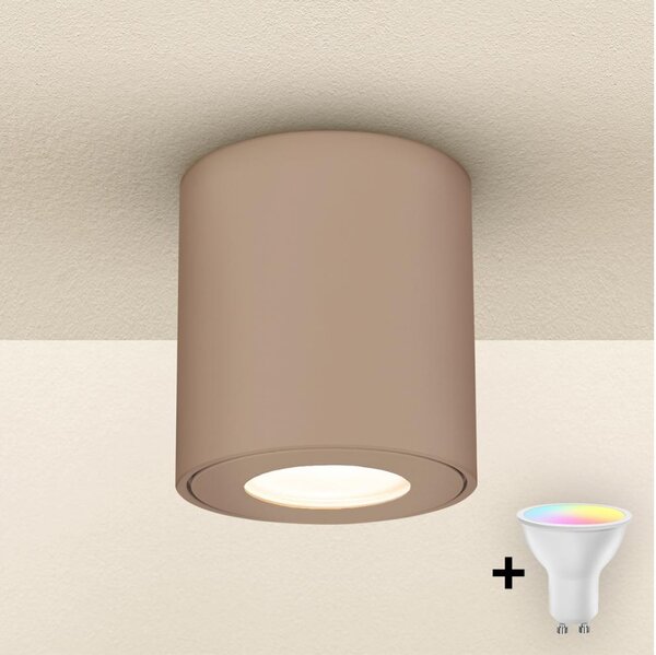 Brilagi -LED RGBW Stmív. koup. svítidlo MIA 1xGU10/4,8W/230V 84x80 mm béžová IP54