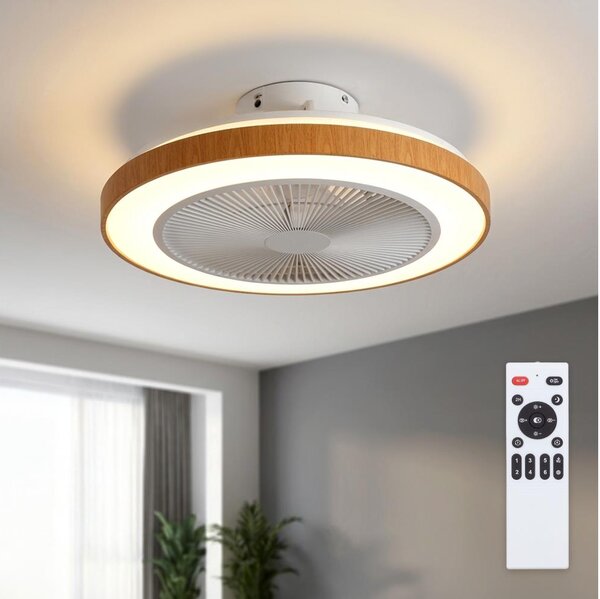 Brilagi - LED Stmívatelný stropní ventilátor LED/38W/230V 50 cm bílá/hnědá + DO