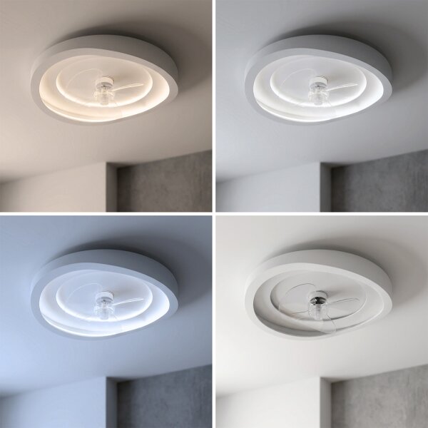 Brilagi - LED Stmívatelný stropní ventilátor LED/80W/230V pr. 50 cm bílá + DO