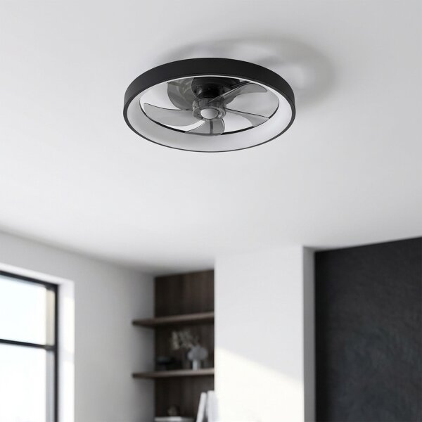 Brilagi - LED Stmívatelný stropní ventilátor LED/34W/230V pr. 50 cm černá + DO