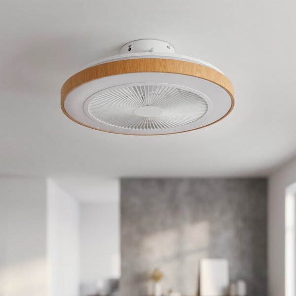Brilagi - LED Stmívatelný stropní ventilátor LED/38W/230V 50 cm bílá/hnědá + DO