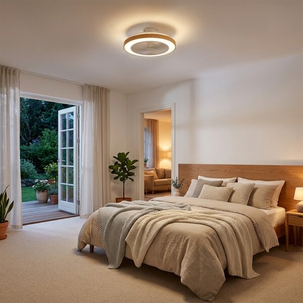 Brilagi - LED Stmívatelný stropní ventilátor LED/38W/230V 50 cm bílá/hnědá + DO