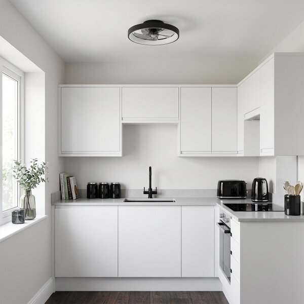 Brilagi - LED Stmívatelný stropní ventilátor LED/34W/230V pr. 50 cm černá + DO