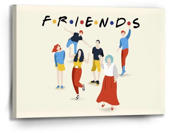 Sablio Obraz Seriál přátelé FRIENDS Postavy - 90x60 cm