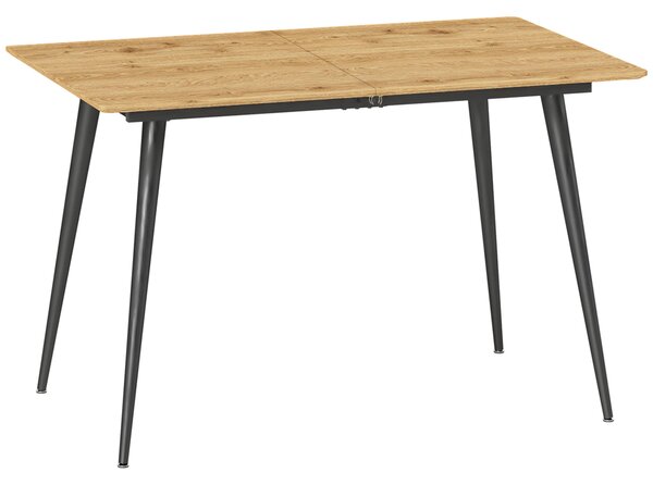 HOMCOM Rozkládací Jídelní Stůl 120/160 x 75 cm pro 6-8 Osob, Moderní Jídelní Stůl se Ocelovými Nohami, Přírodní | Aosom