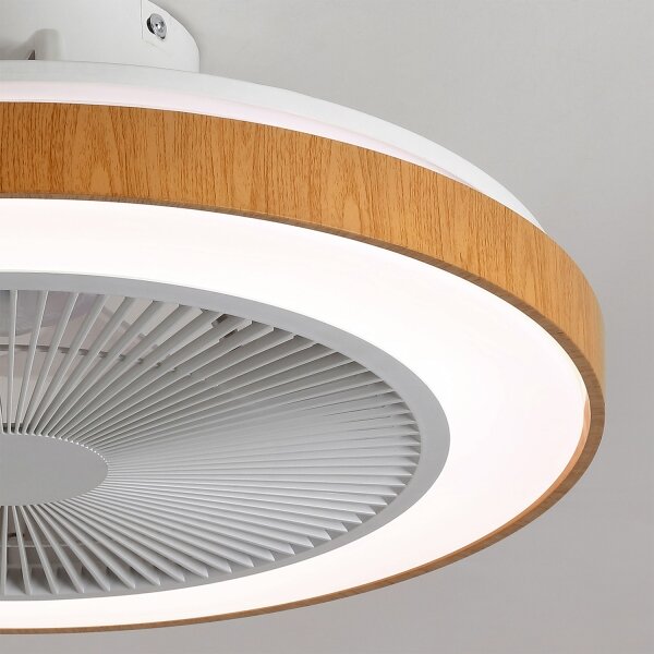 Brilagi - LED Stmívatelný stropní ventilátor LED/38W/230V 50 cm bílá/hnědá + DO