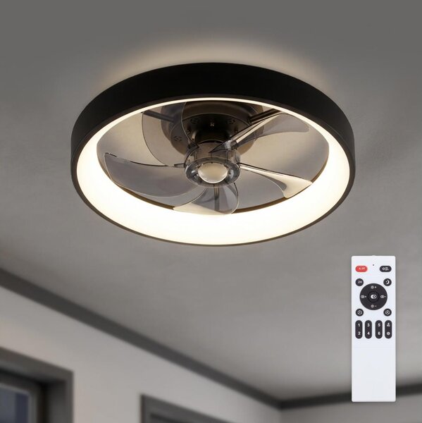 Brilagi - LED Stmívatelný stropní ventilátor LED/34W/230V pr. 50 cm černá + DO