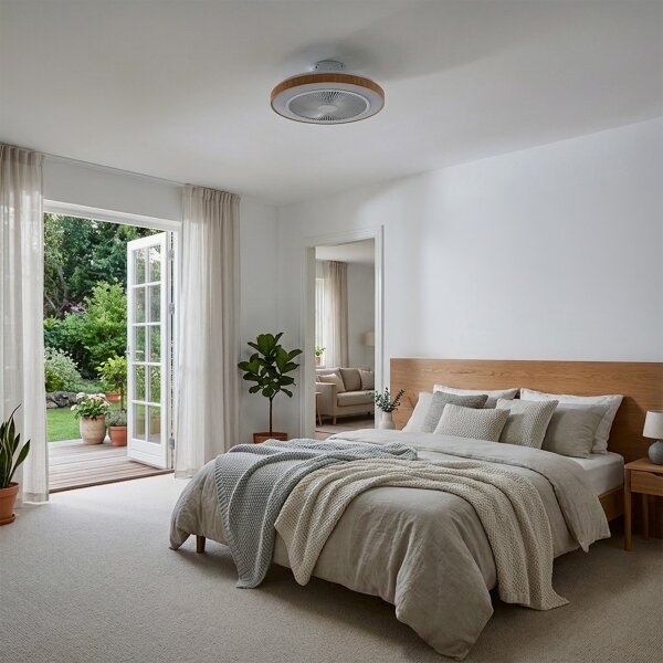 Brilagi - LED Stmívatelný stropní ventilátor LED/38W/230V 50 cm bílá/hnědá + DO
