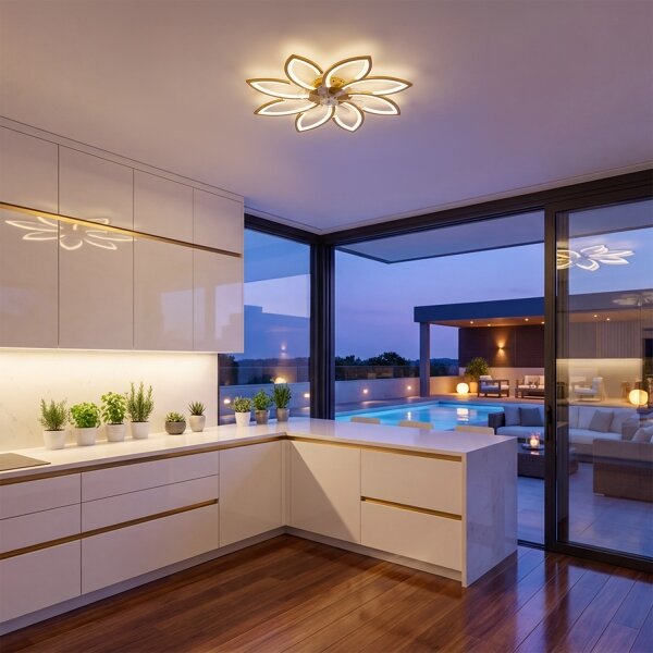 Brilagi - LED Stmívatelný stropní ventilátor LED/43W/230V pr. 90 cm zlatá + DO