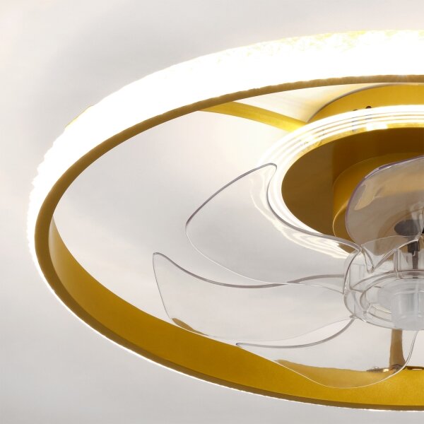 Brilagi - LED Stmívatelný stropní ventilátor LED/66W/230V 55 cm bílá/zlatá + DO