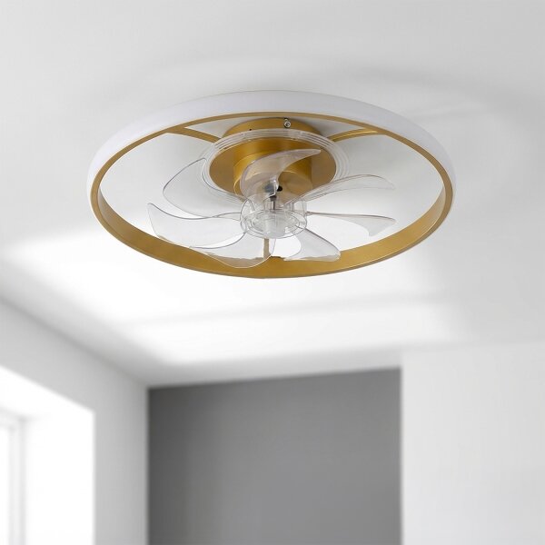 Brilagi - LED Stmívatelný stropní ventilátor LED/66W/230V 55 cm bílá/zlatá + DO