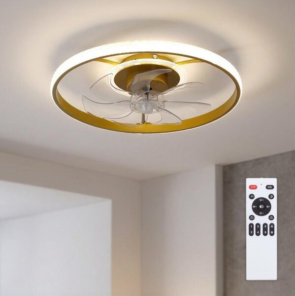 Brilagi - LED Stmívatelný stropní ventilátor LED/66W/230V 55 cm bílá/zlatá + DO