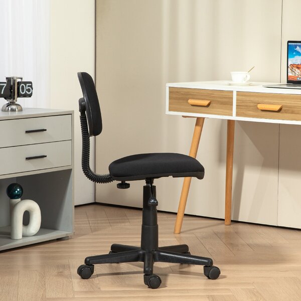 Ergonomická kancelářská židle HOMCOM, výškově nastavitelná, otočná židle z elastického materiálu pro studijní místnost, černá | Aosom