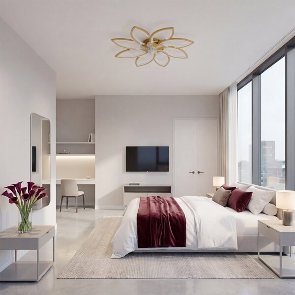 Brilagi - LED Stmívatelný stropní ventilátor LED/43W/230V pr. 90 cm zlatá + DO