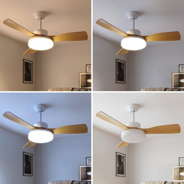 Brilagi - LED Stmívatelný stropní ventilátor LED/34W/230V 106 cm bílá/hnědá + DO