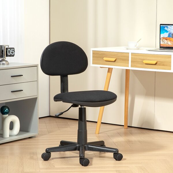 Ergonomická kancelářská židle HOMCOM, výškově nastavitelná, otočná židle z elastického materiálu pro studijní místnost, černá | Aosom