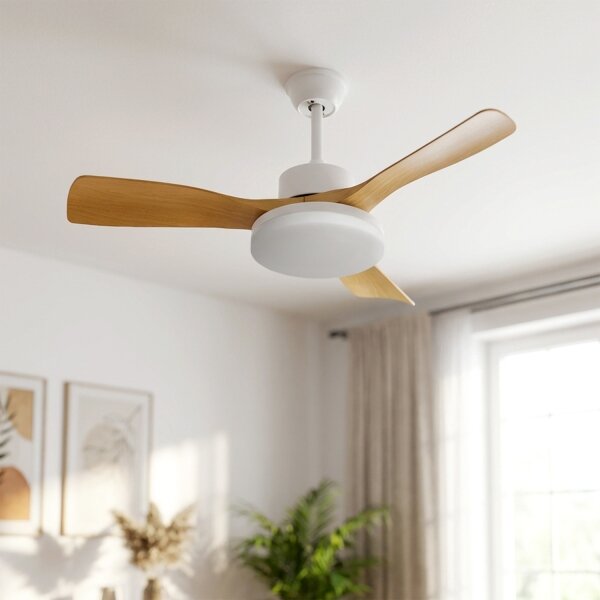 Brilagi - LED Stmívatelný stropní ventilátor LED/34W/230V 106 cm bílá/hnědá + DO