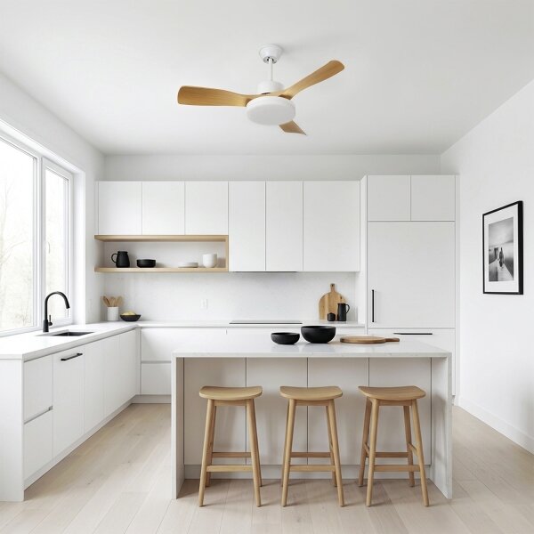Brilagi - LED Stmívatelný stropní ventilátor LED/34W/230V 106 cm bílá/hnědá + DO