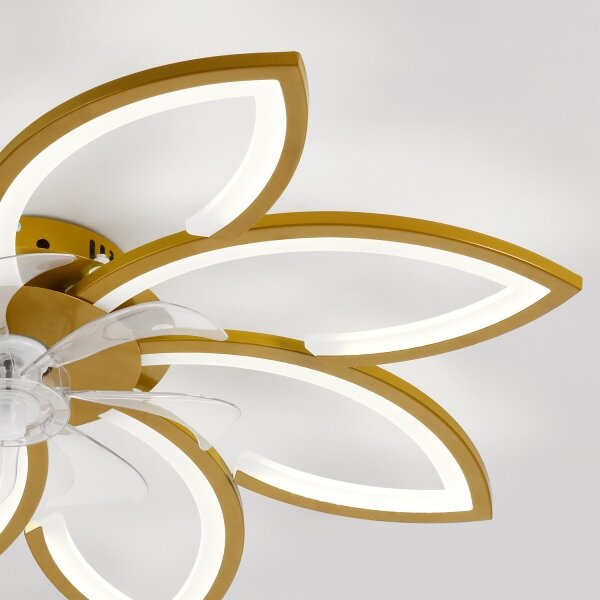 Brilagi - LED Stmívatelný stropní ventilátor LED/43W/230V pr. 90 cm zlatá + DO