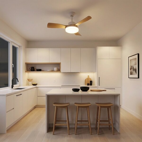 Brilagi - LED Stmívatelný stropní ventilátor LED/34W/230V 106 cm bílá/hnědá + DO