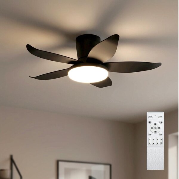 Brilagi - LED Stmívatelný stropní ventilátor LED/32W/230V pr. 95 cm černá + DO