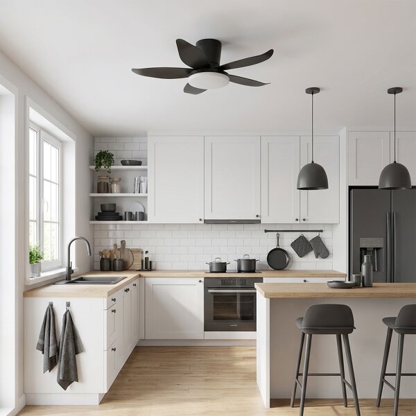 Brilagi - LED Stmívatelný stropní ventilátor LED/32W/230V pr. 95 cm černá + DO