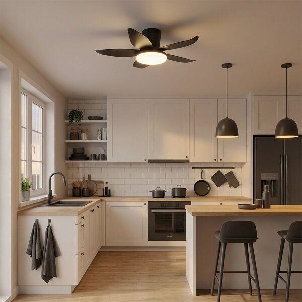 Brilagi - LED Stmívatelný stropní ventilátor LED/32W/230V pr. 95 cm černá + DO