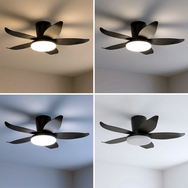Brilagi - LED Stmívatelný stropní ventilátor LED/32W/230V pr. 95 cm černá + DO