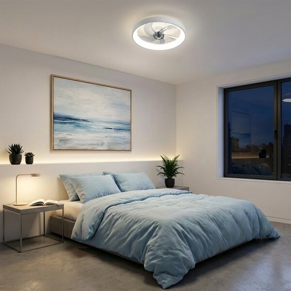 Brilagi - LED Stmívatelný stropní ventilátor LED/34W/230V pr. 50 cm bílá + DO