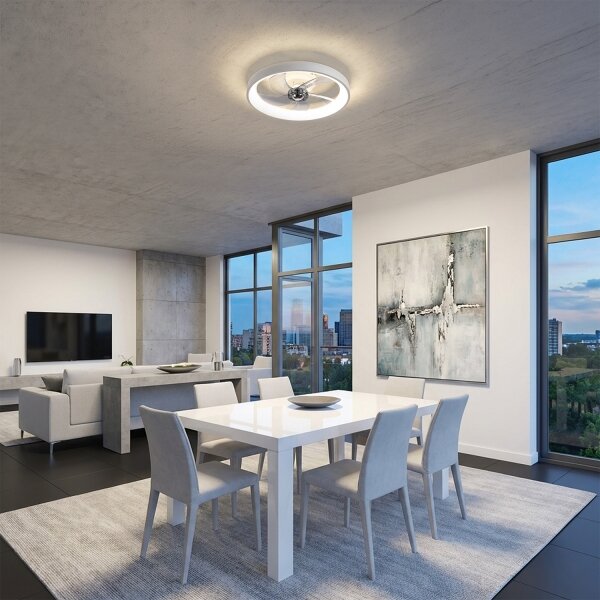 Brilagi - LED Stmívatelný stropní ventilátor LED/34W/230V pr. 50 cm bílá + DO