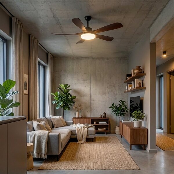 Brilagi - LED Stmívatelný stropní ventilátor LED/34W/230V 132 cm černá/hnědá +DO