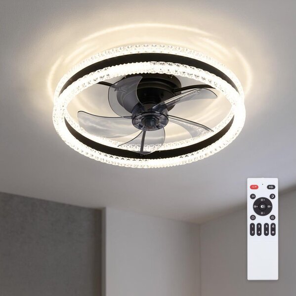 Brilagi - LED Stmívatelný stropní ventilátor LED/62W/230V pr. 50 cm černá + DO