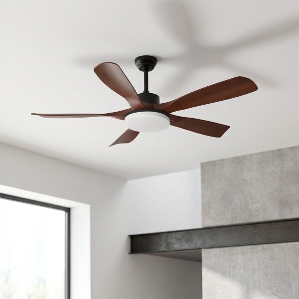 Brilagi - LED Stmívatelný stropní ventilátor LED/34W/230V 132 cm černá/hnědá +DO